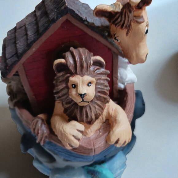 Vintage 1990s Noah's Ark Resin Bookends – Heavy Figi Graphics Set Nursery Decor - Picture 6 of 13